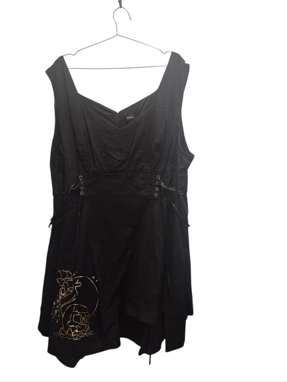 New Torrid Disney Black Peter Pan Swing Dress Size 30 Plus NWT Neverland Lace Up